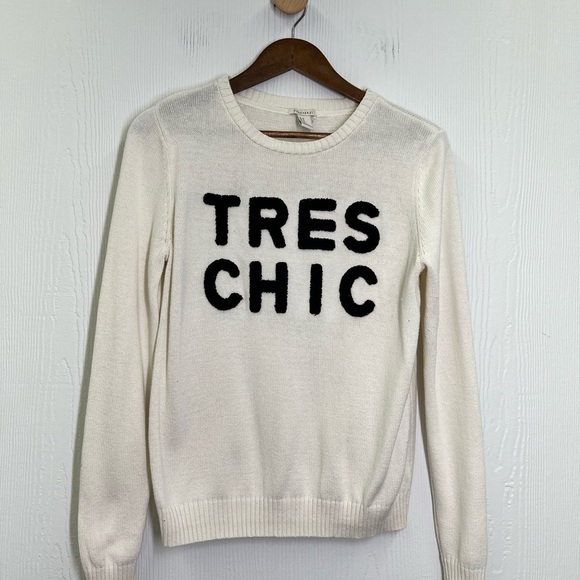 Forever 21 - TRES Chic Embroidered Crewneck Long Sleeve Knit Sweater Size Medium - Picture 6 of 9